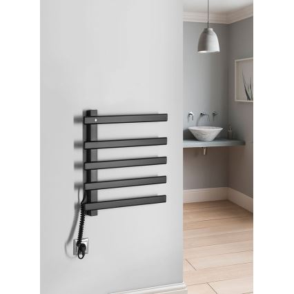 Sapho - Elektriskais dvieļu žāvētājs ELCOR 63W 48x52 cm matēta melna
