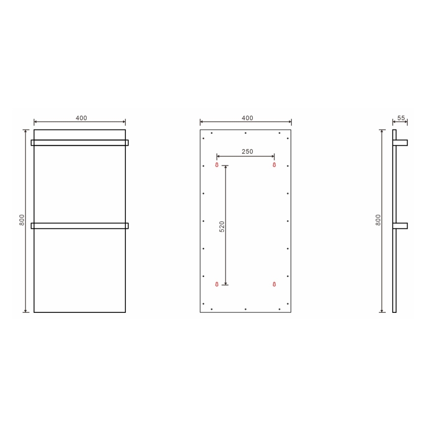 Sapho - Elektriskais dvieļu žāvētājs ELMIS 120W 80x40 cm matēta balta