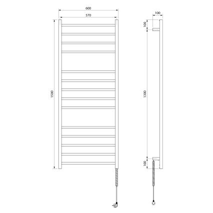 Sapho - elektriskais dvieļu žāvētājs ESKINADO 130W 150x60 cm nerūsējošais tērauds/pulēts hroms