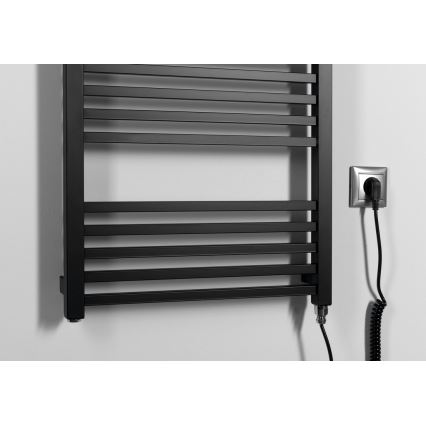 Sapho - Elektriskais dvieļu žāvētājs METRO-E 400 W 106 x 50 cm matētā melnā krāsā