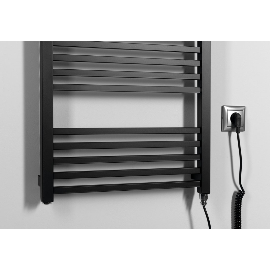 Sapho - Elektriskais dvieļu žāvētājs METRO-E 400 W 106 x 50 cm matētā melnā krāsā