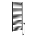 Sapho - Elektriskais dvieļu žāvētājs METRO-E 500 W 134 x 50 cm, matētas melnas krāsas