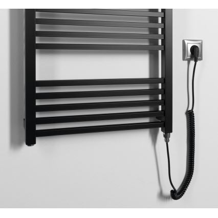 Sapho - Elektriskais dvieļu žāvētājs METRO-E 500 W 134 x 50 cm, matētas melnas krāsas