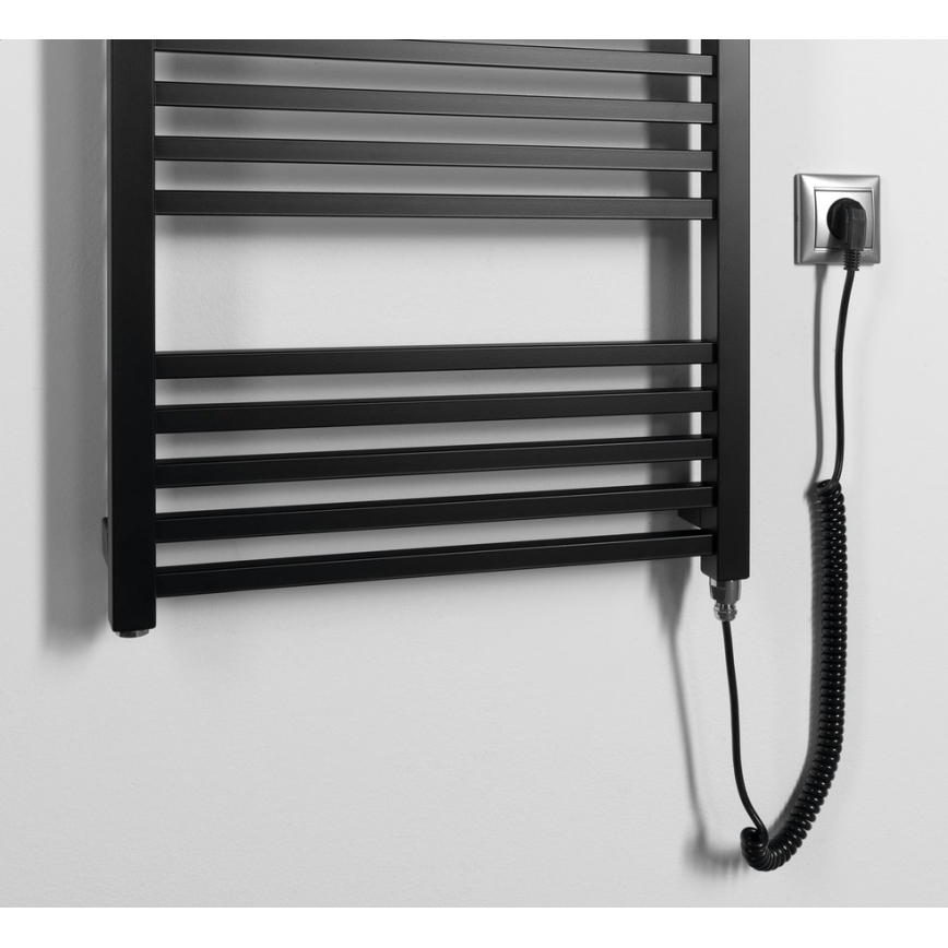 Sapho - Elektriskais dvieļu žāvētājs METRO-E 500 W 134 x 50 cm, matētas melnas krāsas