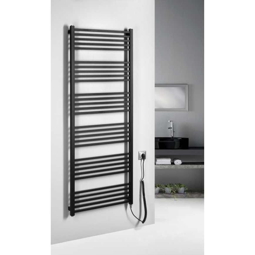 Sapho - Elektriskais dvieļu žāvētājs METRO-E 800W 162x60 cm matēts melns