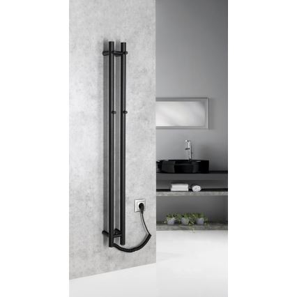 Sapho - elektriskais dvieļu žāvētājs PAPINADO, 40 W, 120 x 11 cm, matētā melnā krāsā