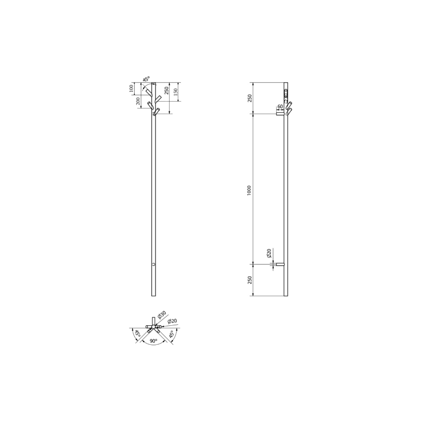 Sapho - Elektriskais dvieļu žāvētājs PASADOR 30W/230V 150 cm matēts melna