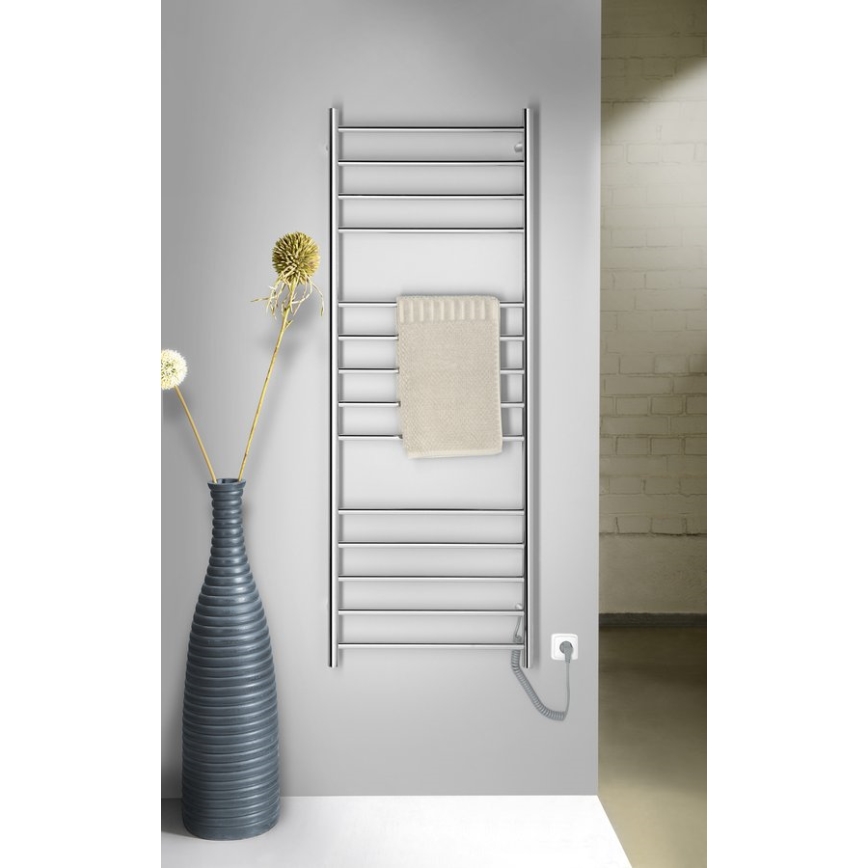 Sapho - Elektriskais dvieļu žāvētājs REDONDO 130W/230V 150 cm spīdīgi hromēts pa labi apaļa