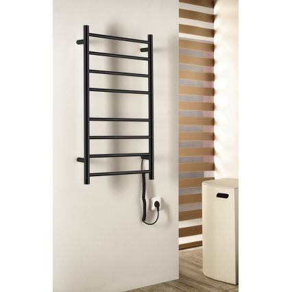 Sapho - Elektriskais dvieļu žāvētājs REDONDO 75W 90x50 cm matēts melns