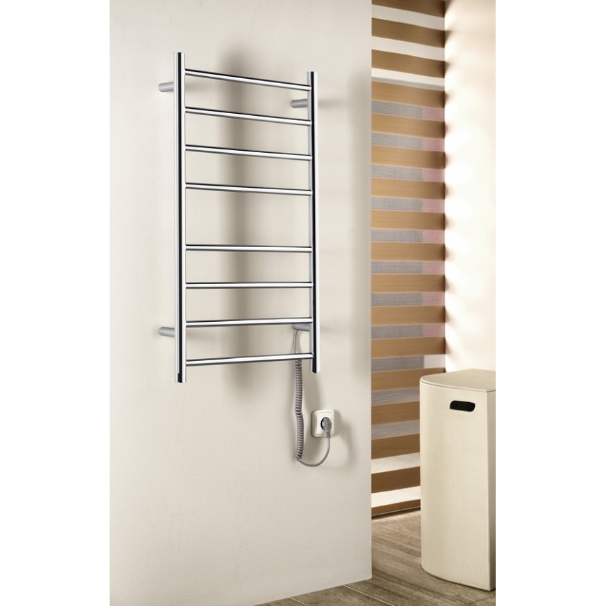 Sapho - Elektriskais dvieļu žāvētājs REDONDO 75W 90x50 cm spīdīgs hroms apaļš