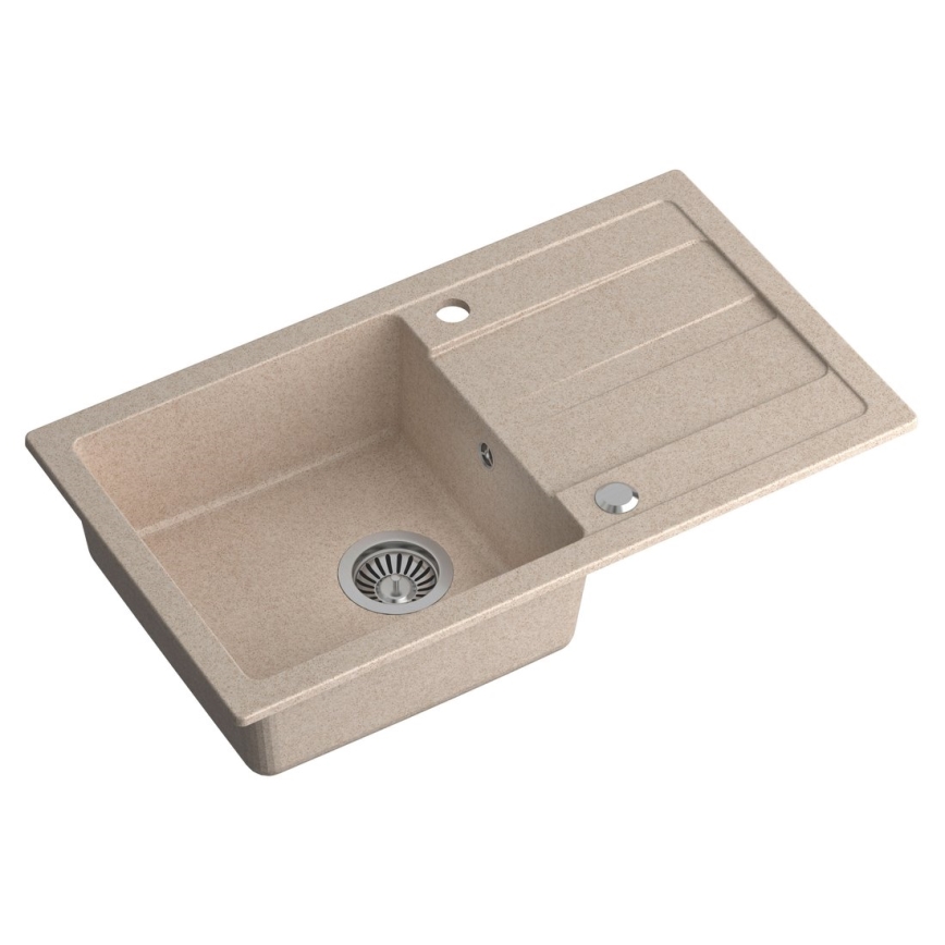 Sapho - granīta virtuves izlietne 77x44 cm, bēša