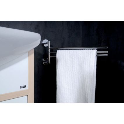 Sapho - Grozāmais sienas dvieļu pakaramais X-ROUND 19,5x45 cm spīdīgs hroms