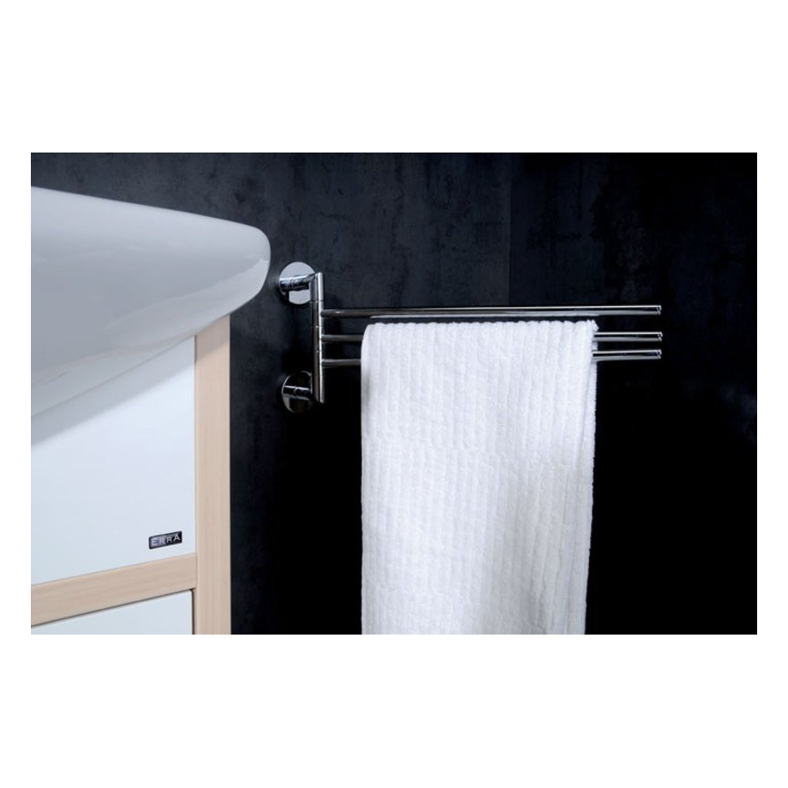 Sapho - Grozāmais sienas dvieļu pakaramais X-ROUND 19,5x45 cm spīdīgs hroms