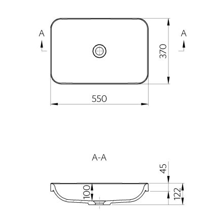 Sapho - Iebūvējama izlietne ASOFFI 55x37 cm marmors/balta