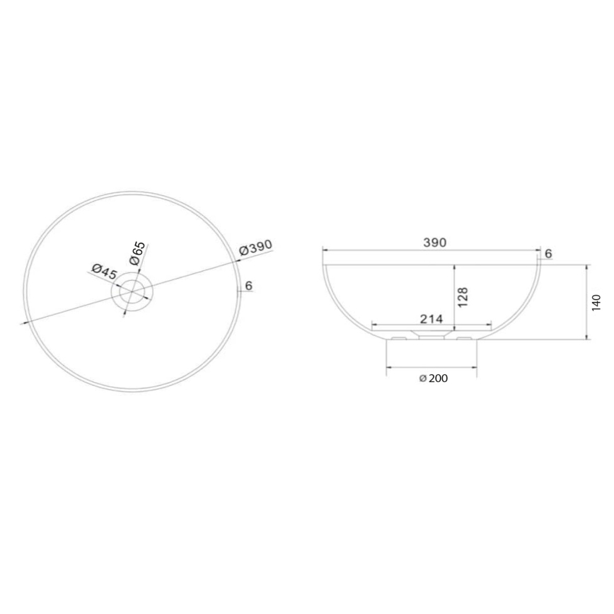 Sapho - Izlietne uz letes FORMIGO, Ø 39 cm, betons/rozā