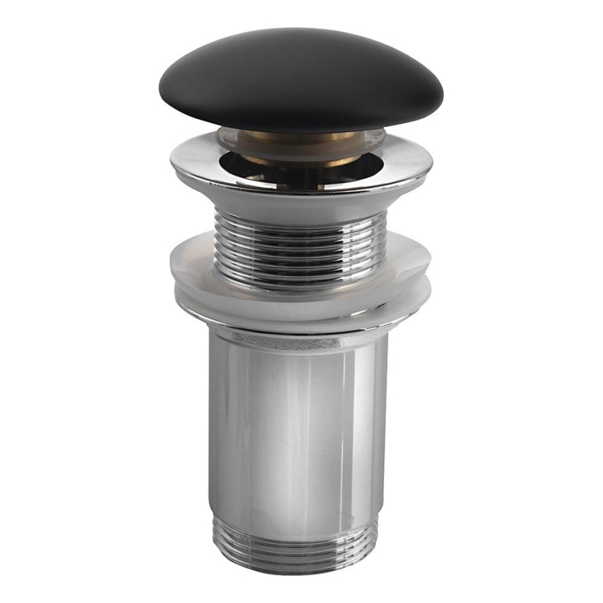 Sapho - Izlietnes aizbīdnis Ø 7 cm, matēts melns / spīdīgs hroms