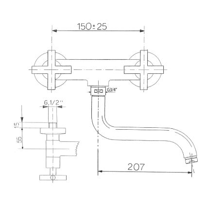 Sapho - Izlietnes jaucējkrāns AXIA spīdīgs hroms