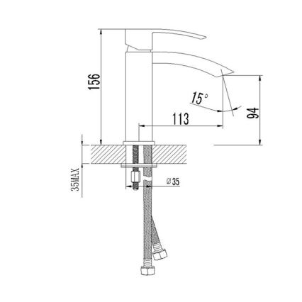 Sapho - Izlietnes jaucējkrāns GINKO 15,6 cm spīdīgs hroms