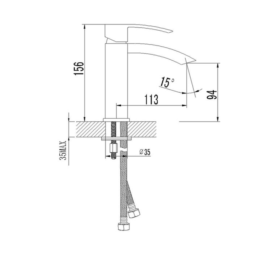 Sapho - Izlietnes jaucējkrāns GINKO 15,6 cm spīdīgs hroms