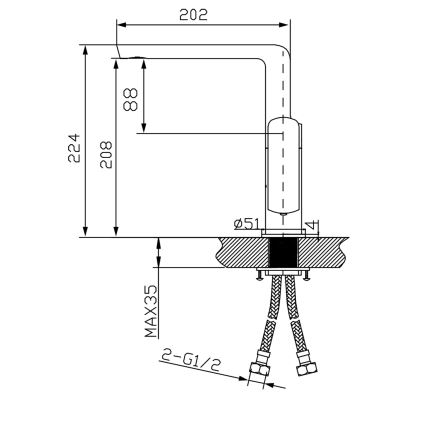 Sapho - Izlietnes jaucējkrāns MIXONA 22,4 cm spīdīgs hroms