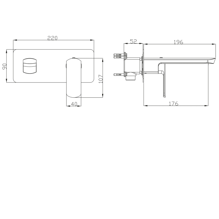 Sapho - Izlietnes maisītājs iebūvei MIXONA 9x19,6 cm spīdīgs hroms