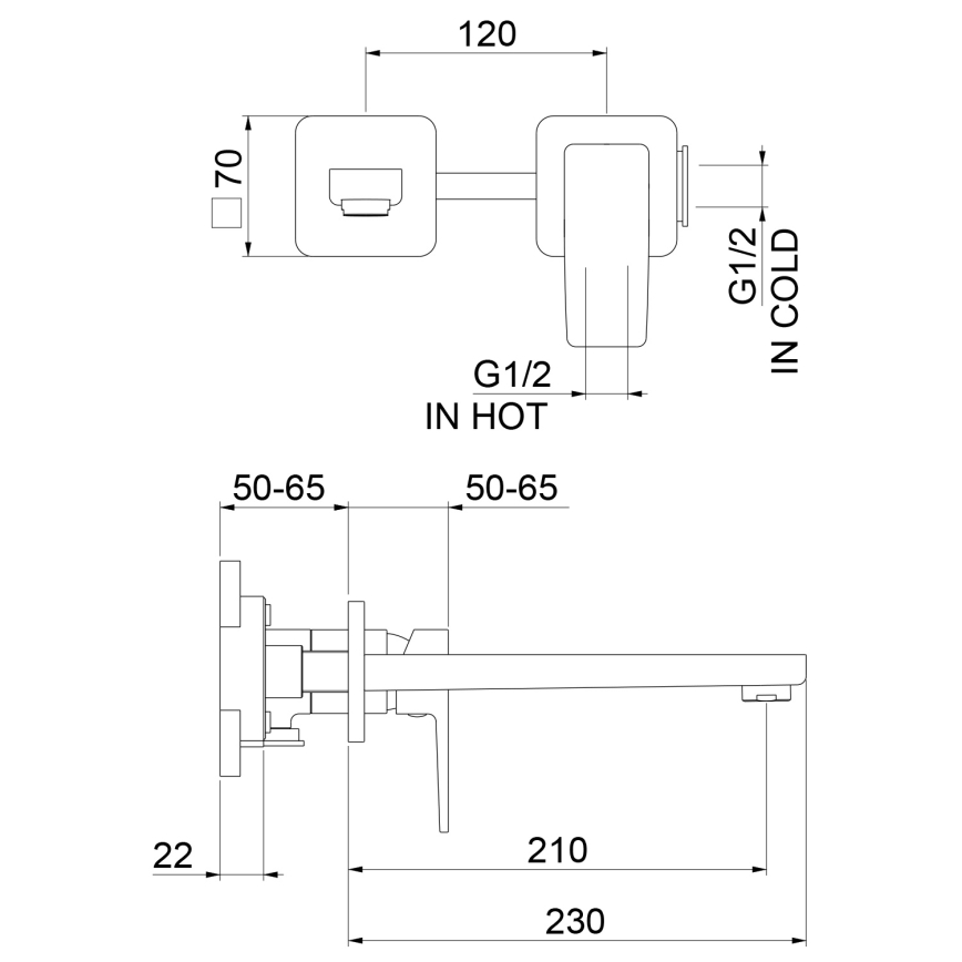 Sapho - Izlietnes jaucējkrāns slēptai montāžai TURSI spīdīgs hroms
