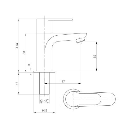 Sapho - izlietnes jaucējkrāns SMALL 11,3 cm spīdīgs hroms