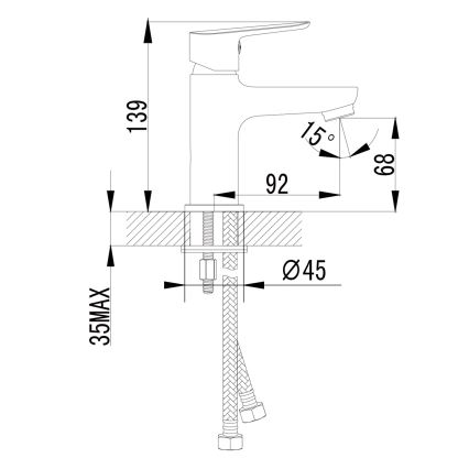 Sapho - Izlietnes jaucējkrāns SMALL 13,9 cm spīdīgs hroms