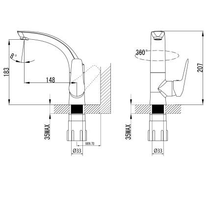 Sapho - izlietnes jaucējkrāns SOLITER 18 cm, spīdīga hroma apdare