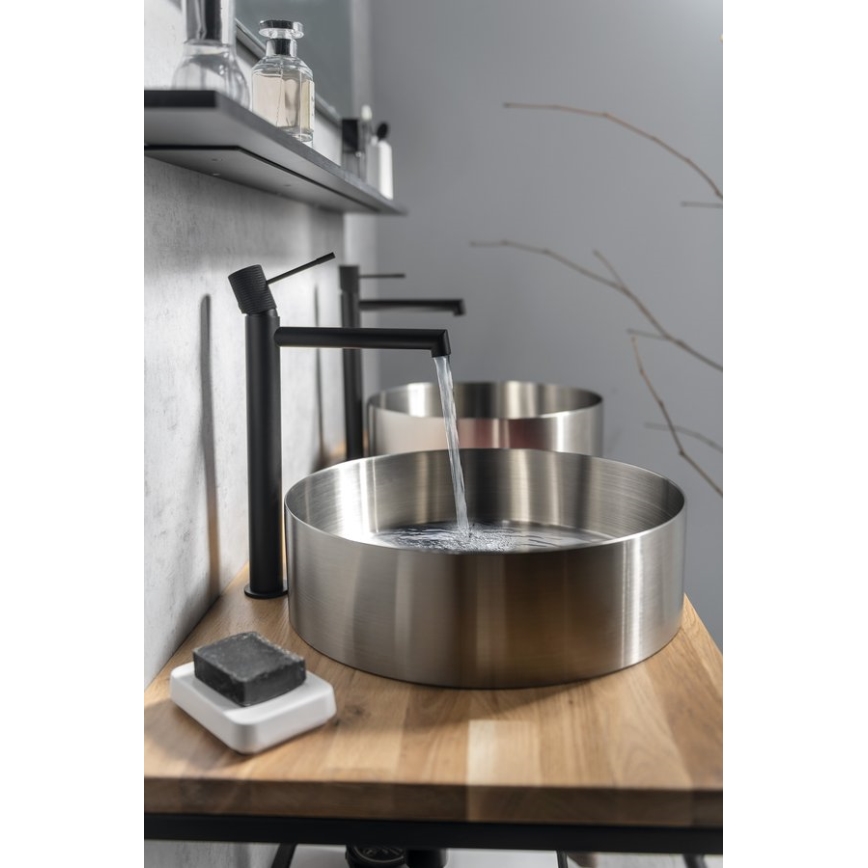 Sapho - Izlietnes maisītājs SOLARIS 32 cm matēts melns