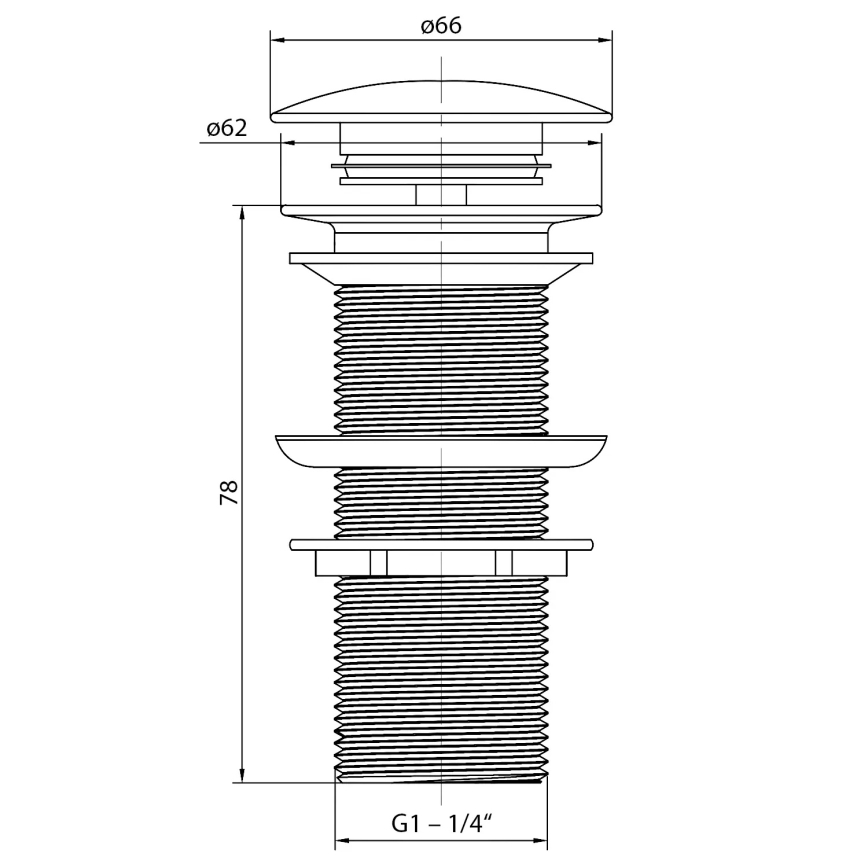 Sapho - Izlietnes noteka BLOK Ø 6,6 cm carrata/balta