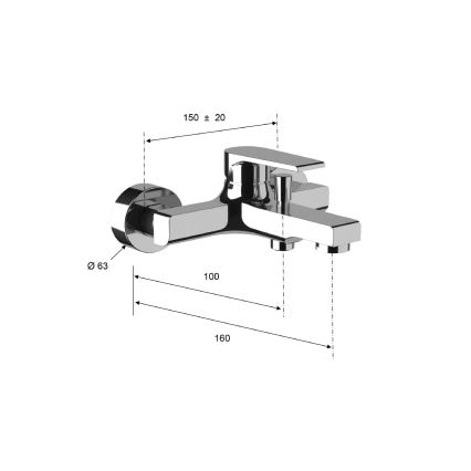 Sapho - KAI vannas jaucējkrāns, matēts melns