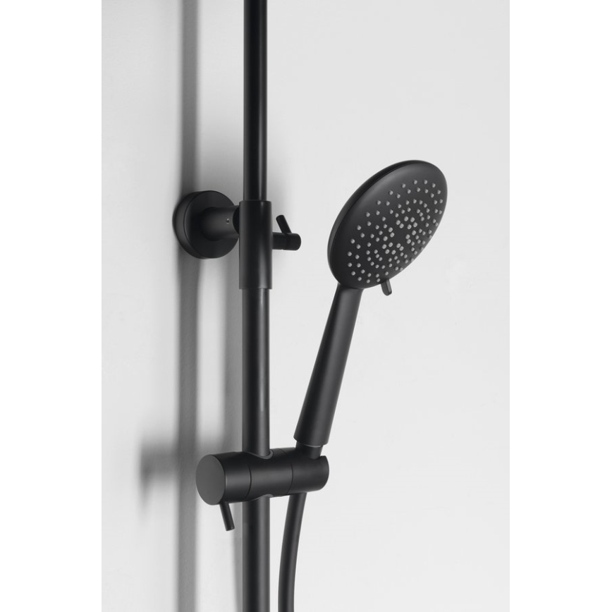 Sapho - matēts melns dušas komplekts ar jaucējkrānu SOLARIS