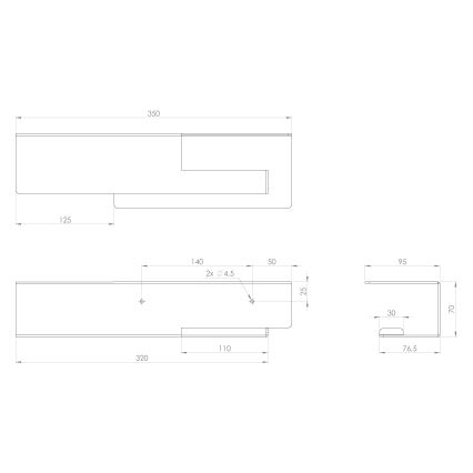 Sapho - matēts melns tualetes papīra turētājs ar plauktu 9,5x35 cm