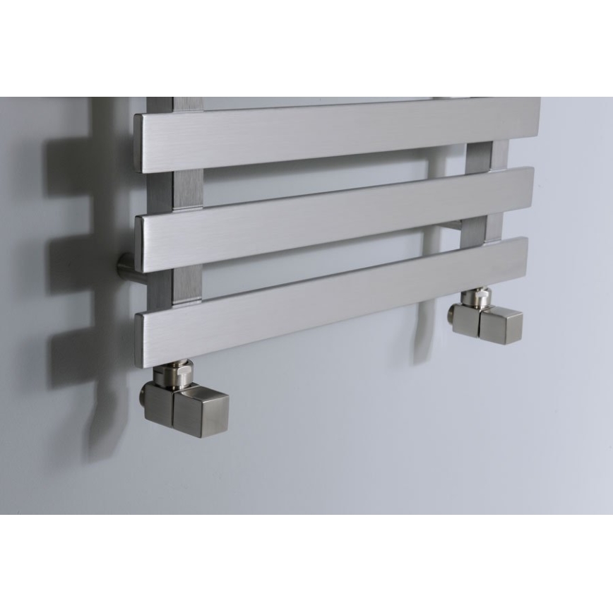 Sapho - Pieslēgšanas komplekts leņķa vārstiem CUBE, 2 gab., sukāta nerūsējošā tērauda apdare