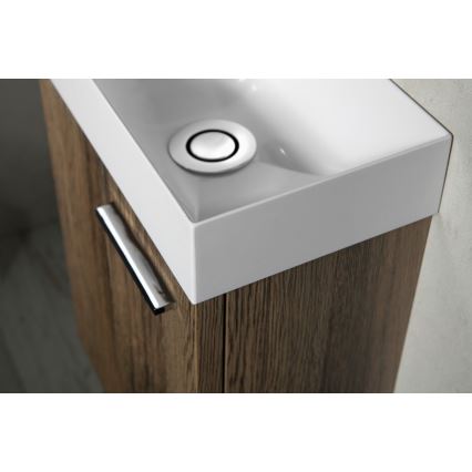 Sapho - Sienas uzstādāma izlietne PICCOLINO 31x17 cm kreisā/lietais marmors/balta