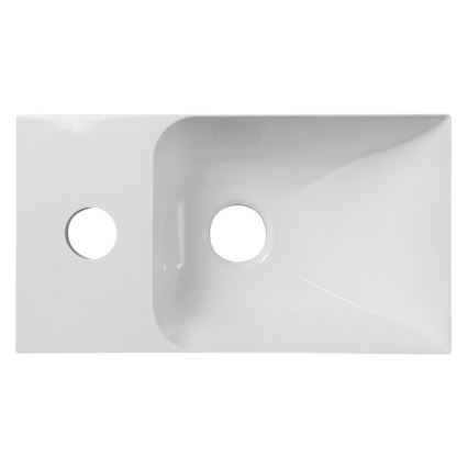 Sapho - Sienas uzstādāma izlietne PICCOLINO 31x17 cm kreisā/lietais marmors/balta