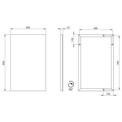 Sapho - Spogulis AROWANA 50x80 cm spīdīgs hroms