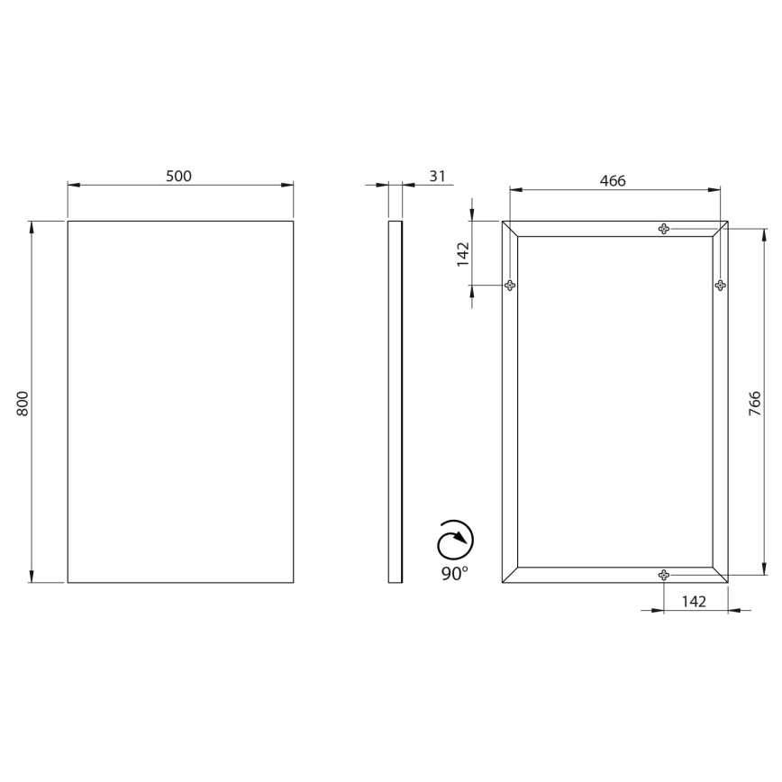 Sapho - Spogulis AROWANA 50x80 cm spīdīgs hroms