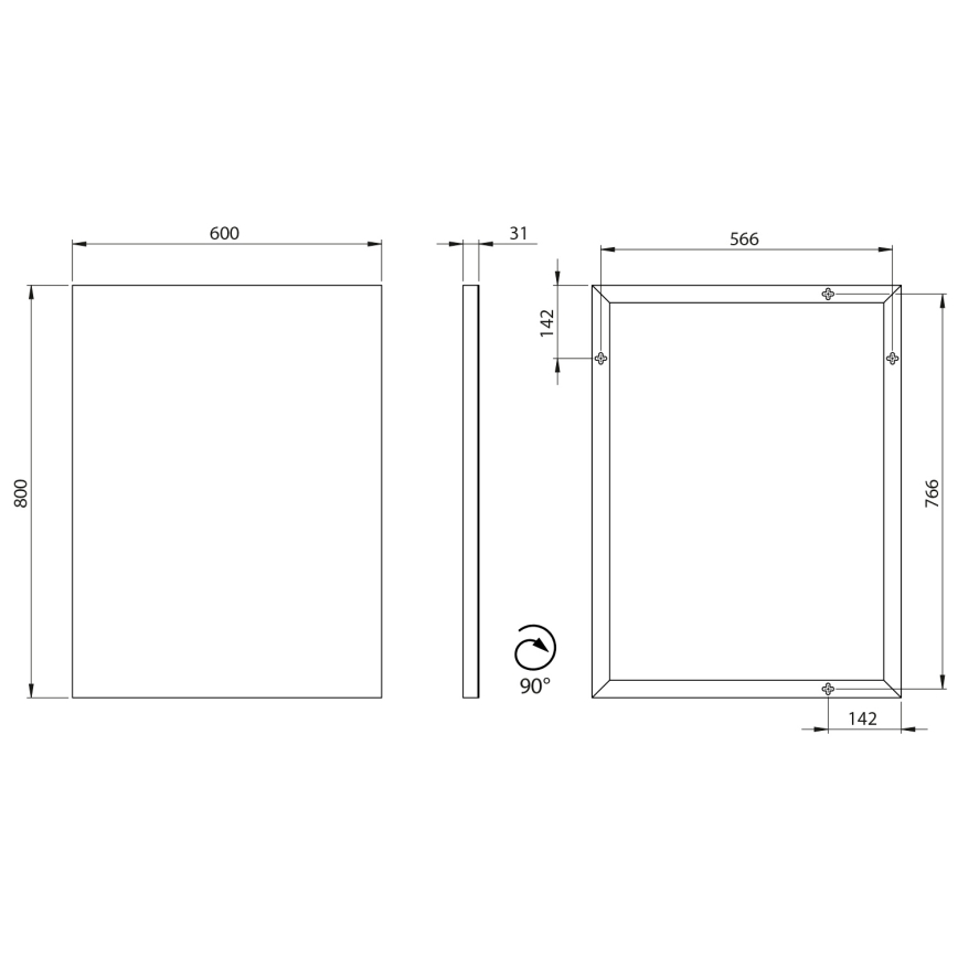 Sapho - Spogulis AROWANA 60x80 cm spīdīgs hroms