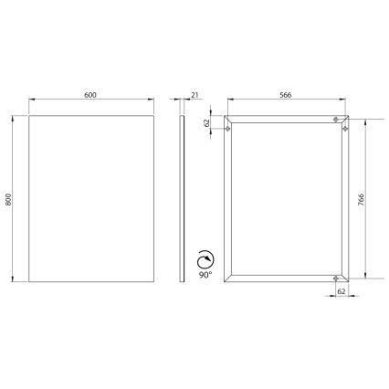 Sapho - Spogulis rāmī AROWANA 60x80 cm matēts melns