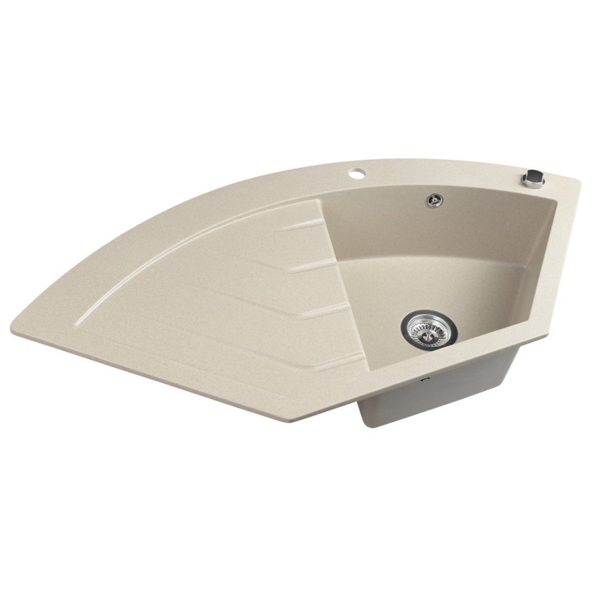 Sapho - stūra virtuves izlietne 114x57,5 cm granīts/bēša