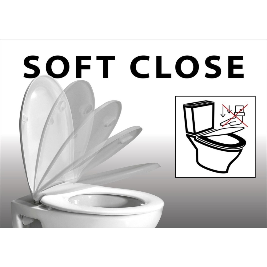 Sapho - Tualetes poda vāks SoftClose EDITA balta