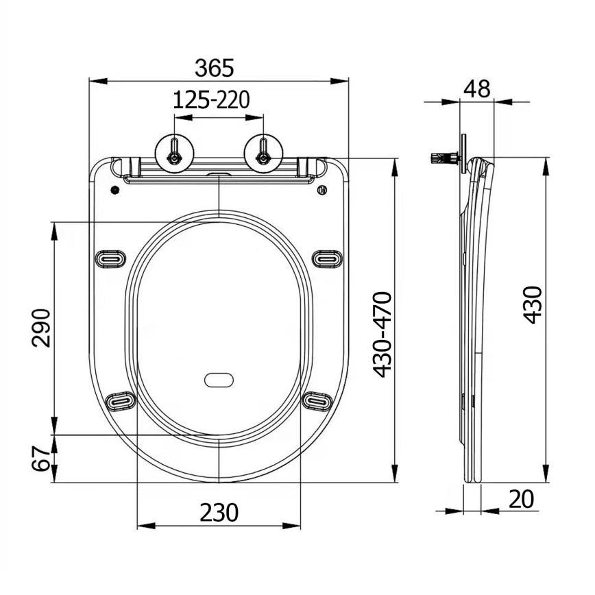 Sapho - Tualetes sēdeklis SoftClose PACO melns