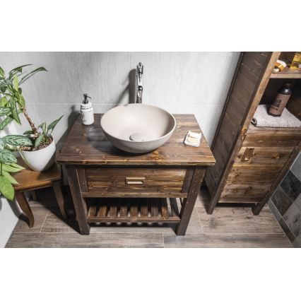 Sapho - Uz virsmas uzstādāma izlietne FORMIGO Ø 39 cm betona/smilškrāsas