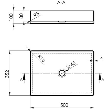 Sapho - Uzliekamā izlietne AURUM 50x35 cm matēta zelta