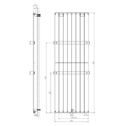 Sapho - Vannas istabas radiators COLONNA 1205W/230V 60x180 cm sudraba