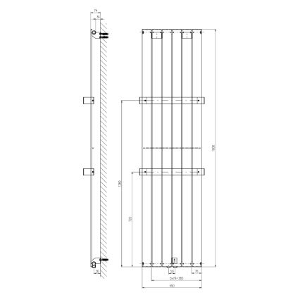 Sapho - Vannas istabas radiators COLONNA 180x45 cm balts