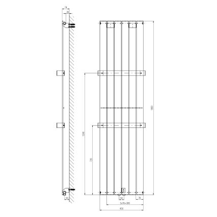 Sapho - Vannas istabas radiators COLONNA 180x45 cm melns
