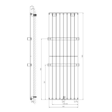 Sapho - Vannas istabas radiators COLONNA 180x60 cm balts